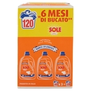 Sole Detersivo lavatrice Bianco Splendente 120 lavaggi 3 x 2 L